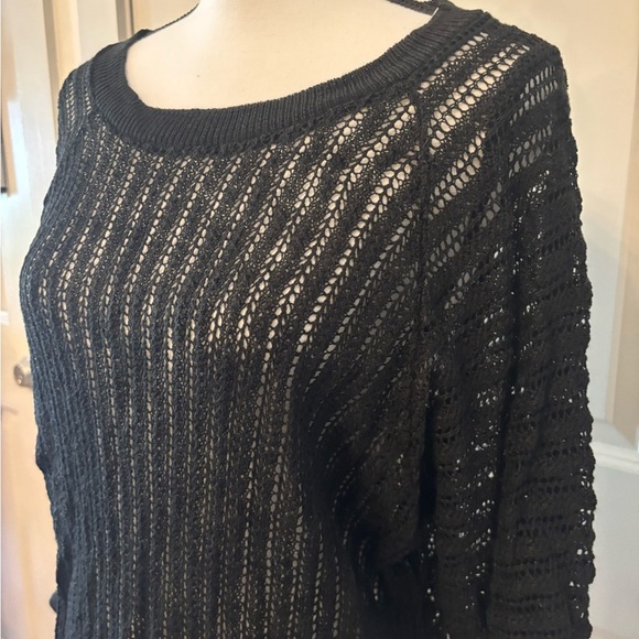 Express black mesh netted tight waistband blouse size L - Picture 10 of 14